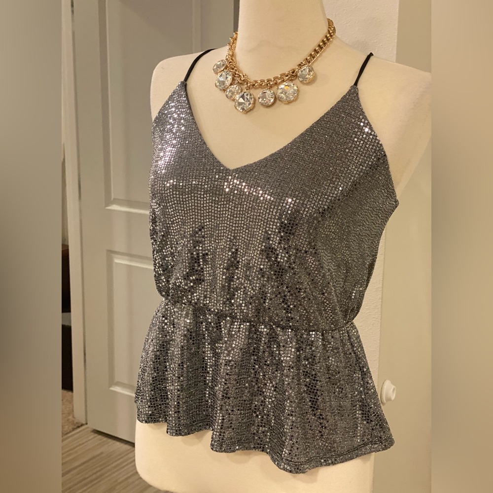 Express silver/pewter bling top Medium